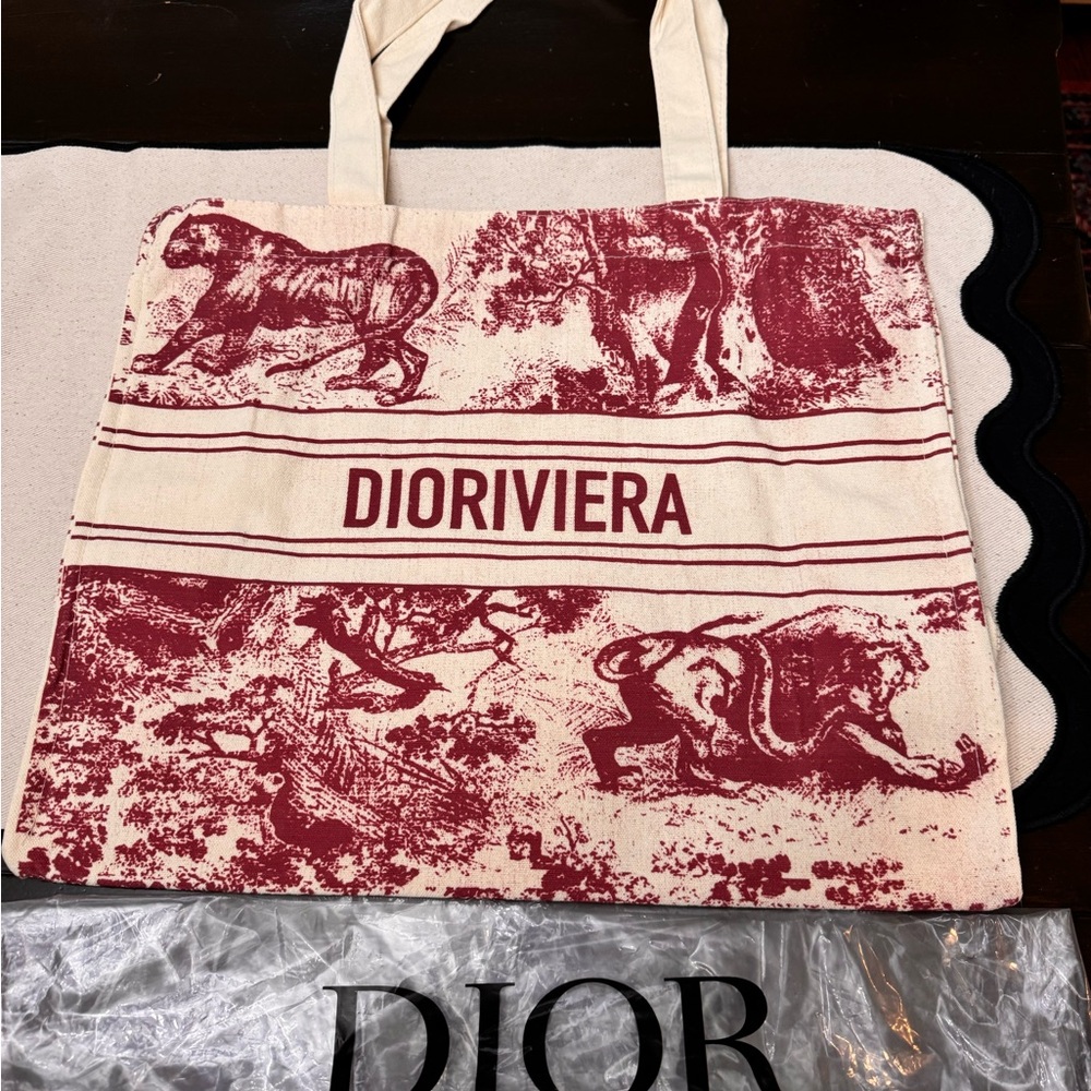 CHRISTIAN DIOR Straw Dioriviera Tote - Picture 3 of 5